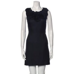 Milly Black Sheath Mini Dress Scoop Neck Sleeveless